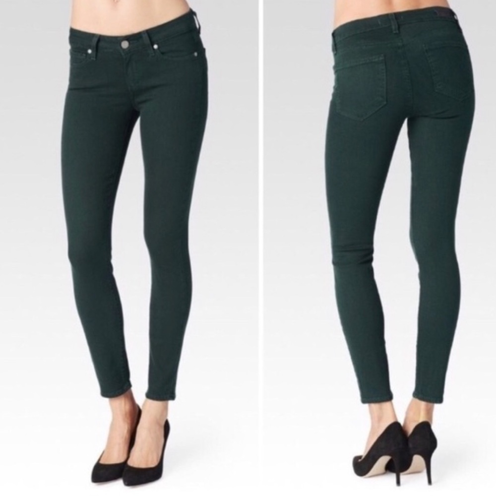 PAIGE Verdugo Ankle Jeans in Forest Green. Size 28
